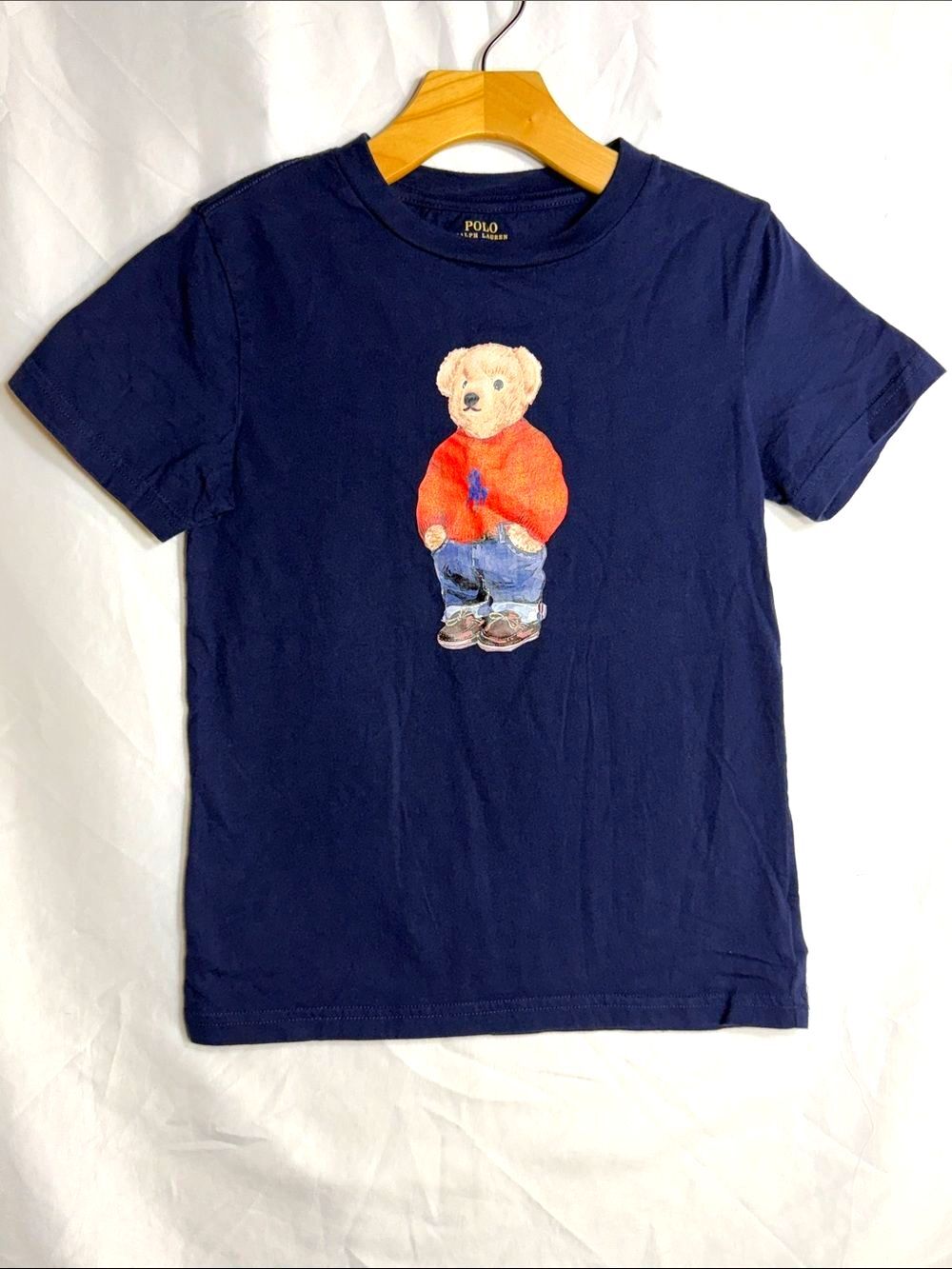 Polo Ralph Lauren Kids Polo Bear Graphic T-Shirt Navy Blue Size 7
